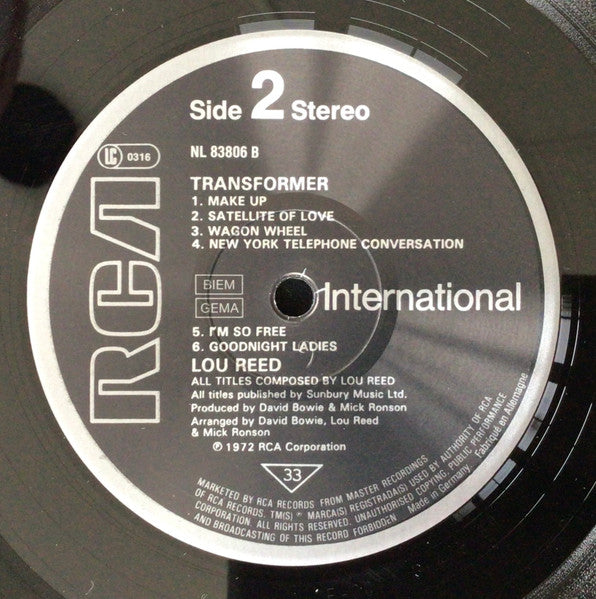Lou Reed – Transformer LP vinyl record, image 4 of 7