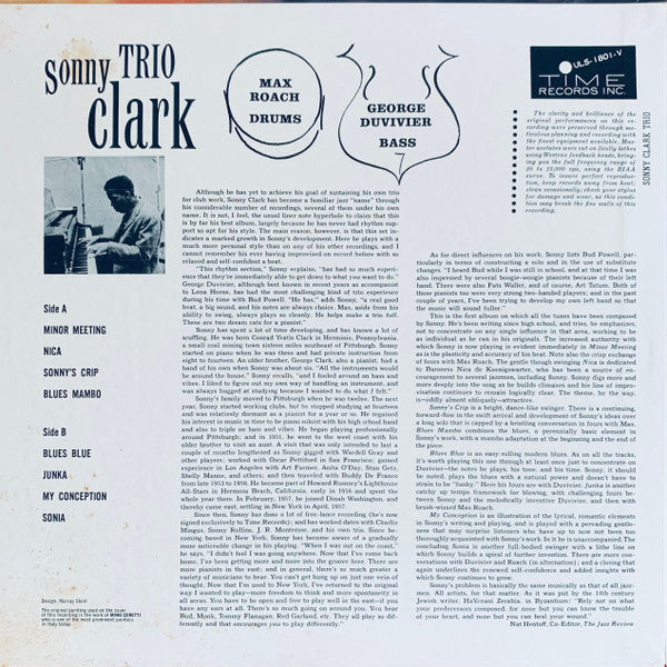 Sonny Clark Trio – Sonny Clark Trio LP vinyl record, image 4 of 8
