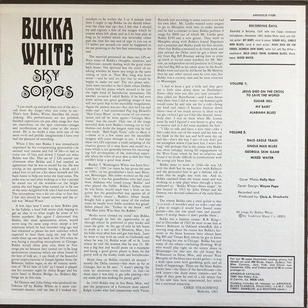 Bukka White – Sky Songs Vol. 2 LP vinyl record, image 2 of 4