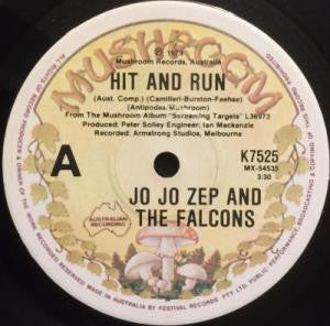 Jo Jo Zep and the Falcons – Hit And Run 7" vinyl record, image 1 of 2