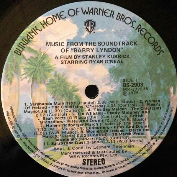 Various – Barry Lyndon (Music From The Soundtrack) LP vinyl record, image 3 of 4