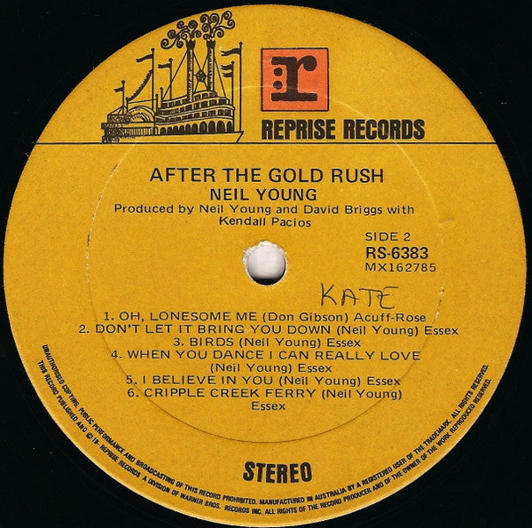 Neil Young – After The Gold Rush LP vinyl record, image 4 of 4