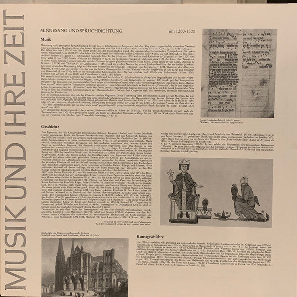 Studio Der Frühen Musik – Minnesang Und Spruchdichtung Um 1200-1320 LP vinyl record, image 3 of 8