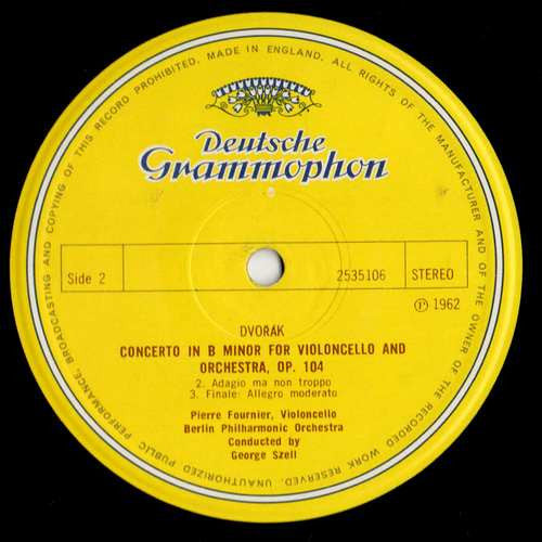 Antonín Dvořák, Pierre Fournier, George Szell, Berliner Philharmoniker – Concerto For Cello And Orchestra LP vinyl record, image 2 of 2