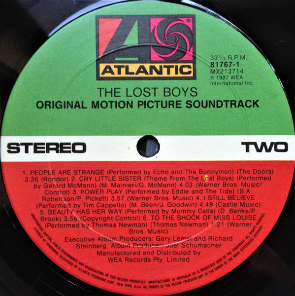 Various – The Lost Boys - Original Motion Picture Soundtrack LP vinyl record, image 8 of 8