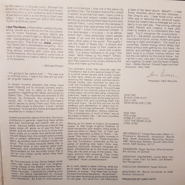 Steely Dan – Aja LP vinyl record, image 6 of 6