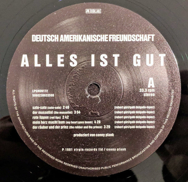 Deutsch Amerikanische Freundschaft – Alles Ist Gut LP vinyl record, image 3 of 6