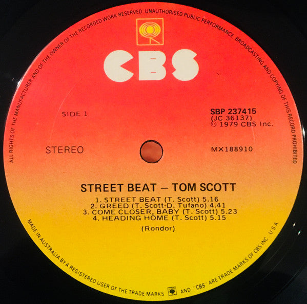 Tom Scott – Street Beat LP vinyl record, image 5 of 6