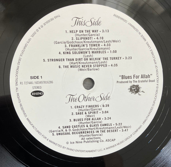The Grateful Dead – Blues For Allah LP vinyl record, image 3 of 4