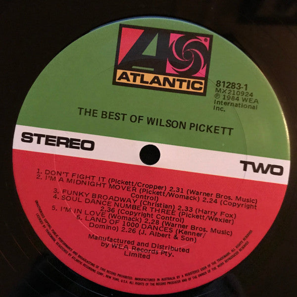 Wilson Pickett – The Best Of Wilson Pickett LP vinyl record, image 4 of 4