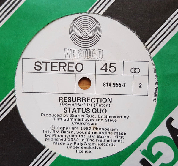 Status Quo – Marguerita Time 7" vinyl record, image 2 of 2