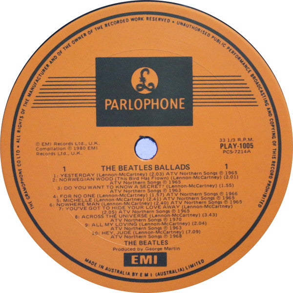 The Beatles – The Beatles Ballads LP vinyl record, image 3 of 4