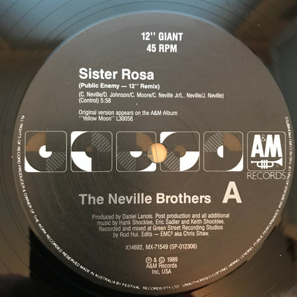 The Neville Brothers – Sister Rosa - The Public Enemy Re-Mix 12" vinyl record, image 2 of 4