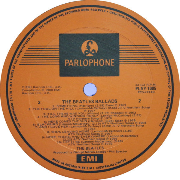 The Beatles – The Beatles Ballads LP vinyl record, image 4 of 4