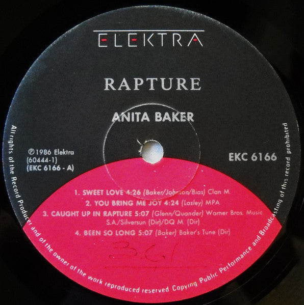 Anita Baker – Rapture LP vinyl record, image 3 of 4