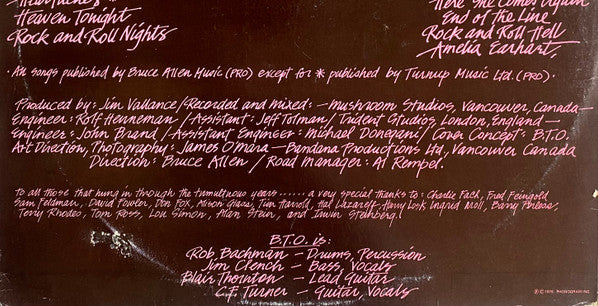 Bachman-Turner Overdrive – Rock N' Roll Nights LP vinyl record, image 4 of 6