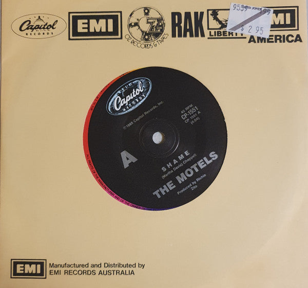 The Motels – Shame 7" vinyl record