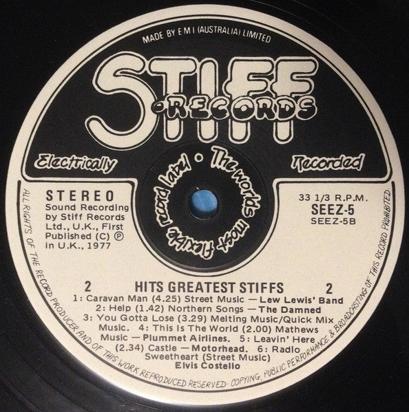 Various – Hits Greatest Stiffs LP vinyl record, image 4 of 4