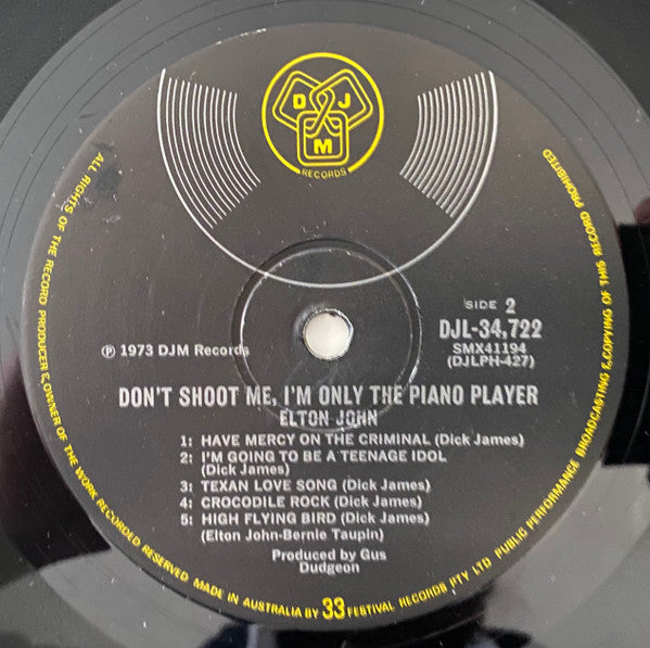 Elton John – Don't Shoot Me I'm Only The Piano Player LP vinyl record, image 6 of 10