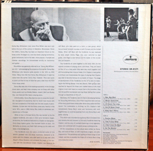 Eric Clapton, The Yardbirds, Sonny Boy Williamson – Eric Clapton And The Yardbirds Live With Sonny Boy Williamson LP vinyl record, image 2 of 4