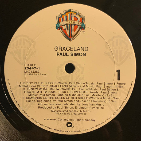 Paul Simon – Graceland LP vinyl record, image 5 of 6
