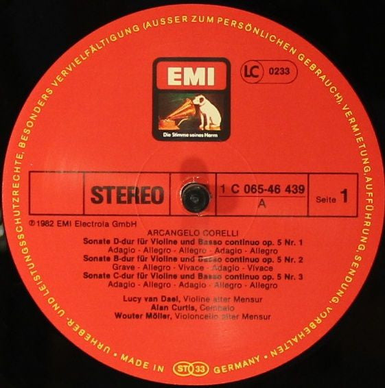 Arcangelo Corelli, Lucy van Dael, Alan Curtis, Wouter Möller – Sonaten Für Violine Und Basso Continuo Op. 5 Nr. 1~6 LP vinyl record, image 3 of 4