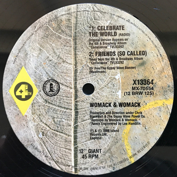 Womack & Womack – Celebrate The World 12" vinyl record, image 4 of 4