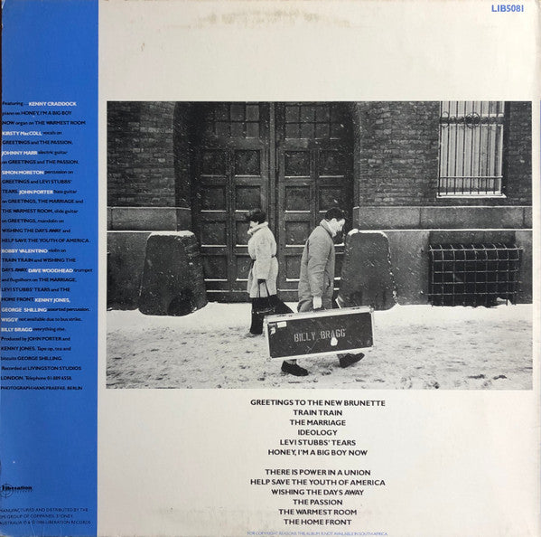 Billy Bragg – Talking With The Taxman About Poetry LP vinyl record, image 2 of 4