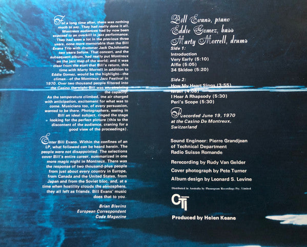 Bill Evans – Montreux II LP vinyl record, image 2 of 4