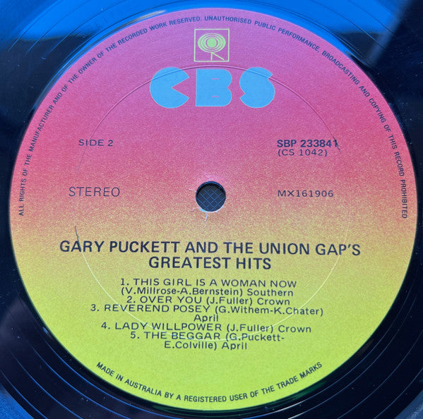 Gary Puckett & The Union Gap – Gary Puckett & The Union Gap's Greatest Hits LP vinyl record, image 4 of 4