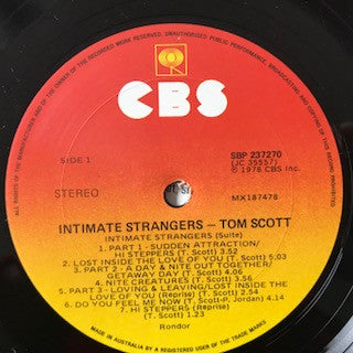 Tom Scott – Intimate Strangers LP vinyl record, image 3 of 3
