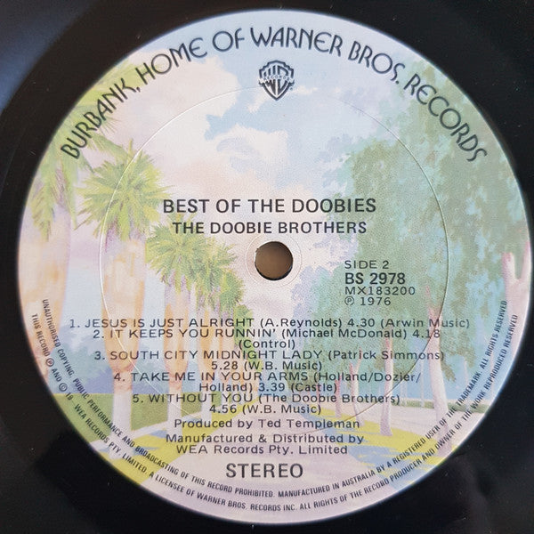 The Doobie Brothers – Best Of The Doobies LP vinyl record, image 4 of 4