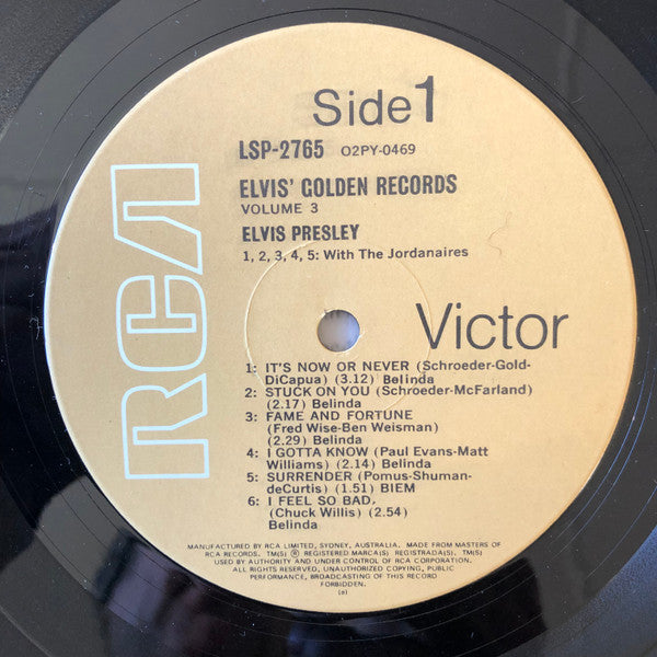 Elvis Presley – Elvis' Golden Records, Vol. 3 LP vinyl record, image 3 of 4