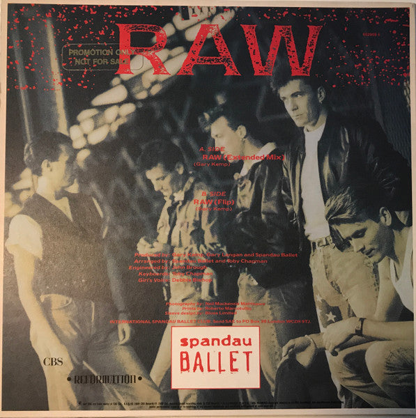Spandau Ballet – Raw 12" vinyl record, image 2 of 4