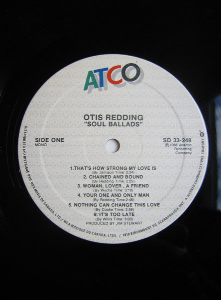 Otis Redding – The Great Otis Redding Sings Soul Ballads LP vinyl record, image 4 of 4