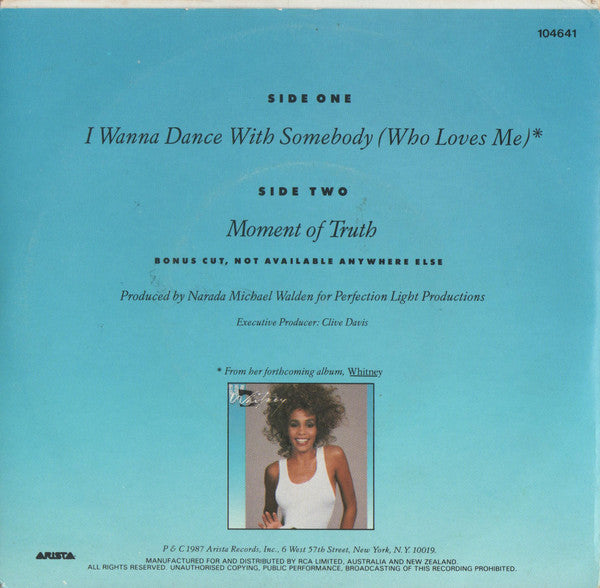 Whitney Houston – I Wanna Dance With Somebody (Who Loves Me) 7" vinyl record, image 2 of 4
