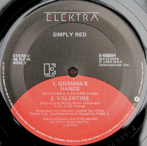 Simply Red – Come To My Aid 12" vinyl record, image 4 of 4