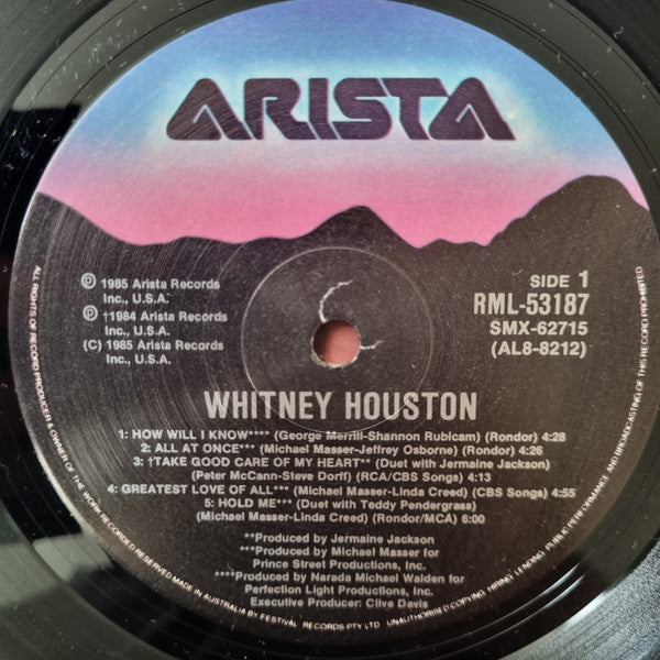 Whitney Houston – Whitney Houston LP vinyl record, image 4 of 4