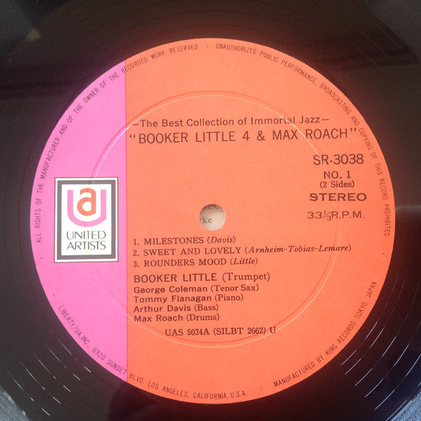 Booker Little 4, Max Roach – Booker Little 4 & Max Roach LP vinyl record, image 4 of 4