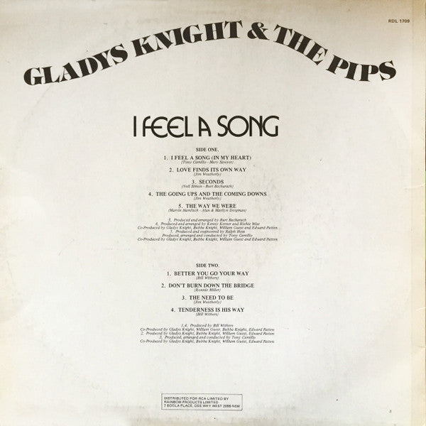 Gladys Knight And The Pips – I Feel A Song LP vinyl record, image 2 of 4