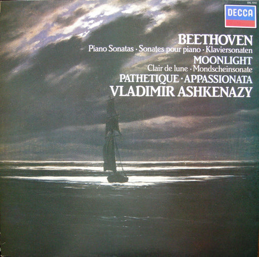 Ludwig van Beethoven, Vladimir Ashkenazy – Piano Sonatas Moonlight, Pathetique & Appassionata LP vinyl record, image 1 of 5