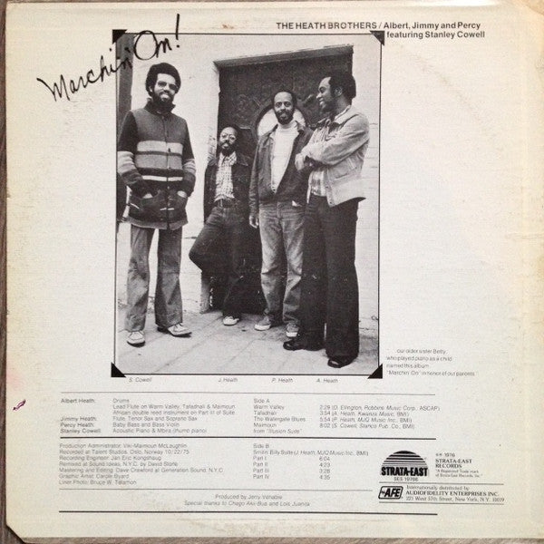 The Heath Brothers, Albert Heath, Jimmy Heath, Percy Heath, Stanley Cowell – Marchin' On! LP vinyl record, image 2 of 4
