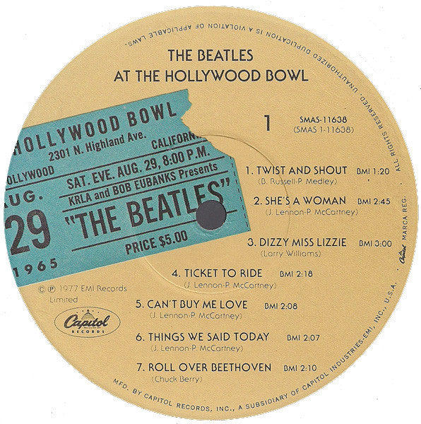 The Beatles – The Beatles At The Hollywood Bowl LP vinyl record, image 4 of 7