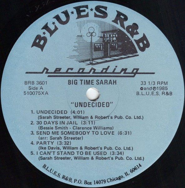 Big Time Sarah – Undecided LP vinyl record, image 3 of 4