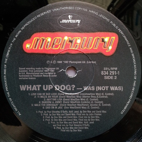 Was (Not Was) – What Up, Dog? LP vinyl record, image 4 of 6