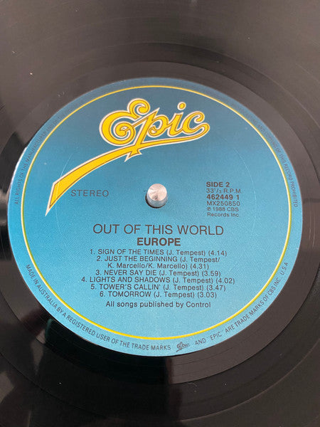 Europe – Out Of This World LP vinyl record, image 3 of 10