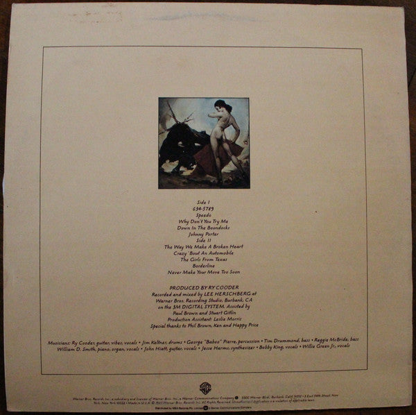 Ry Cooder – Borderline LP vinyl record, image 2 of 4