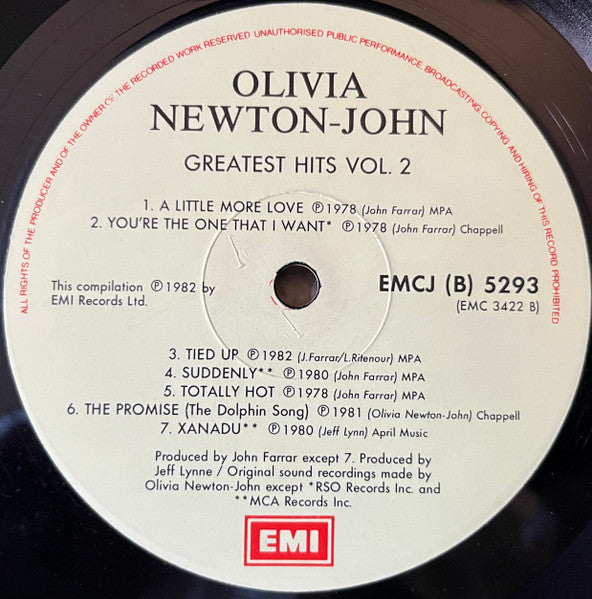 Olivia Newton-John – Olivia's Greatest Hits Volume 2 LP vinyl record, image 6 of 6