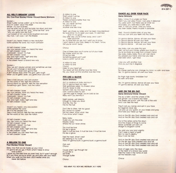Kiss – Lick It Up LP vinyl record, image 6 of 6