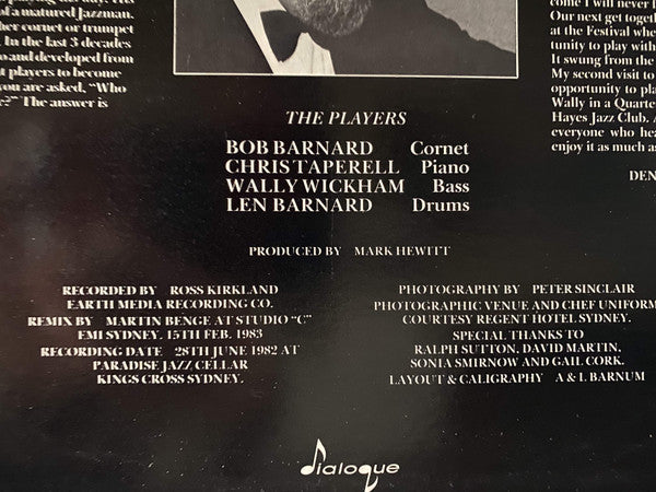The Bob Barnard Quartet – A La Barnard LP vinyl record, image 3 of 7